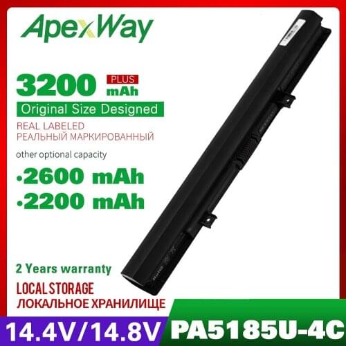 4 Cell Laptop Battery For TOSHIBA Satellite C50 C55 C55D C55T L55 L55D L55T PA5185U PA5185U-1BRS Series