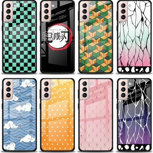 Demon Slayer Tanjirou Nezuko Tempered Glass Cover For Samsung Galaxy S21 Plus Ultra M21 M31 M51 A52 A72 Phone Case Coque