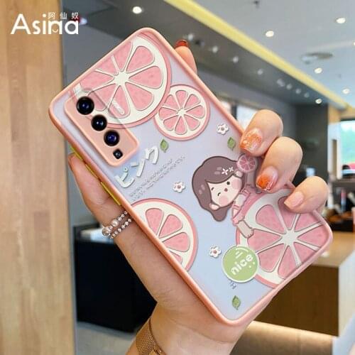 ASINA Transparent Case For VIVO X50 60 30 Pro Cute Cartoon Hard PC Cover Bumper For Vivo Z5X Z1Pro iQOO Neo Y17 V17 Fruit Coques