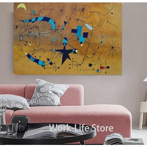 Joan Miro Symbole Abstract Art Modern Painting Print On Canvas Wall Poster for Living Room Home Decor No Frame