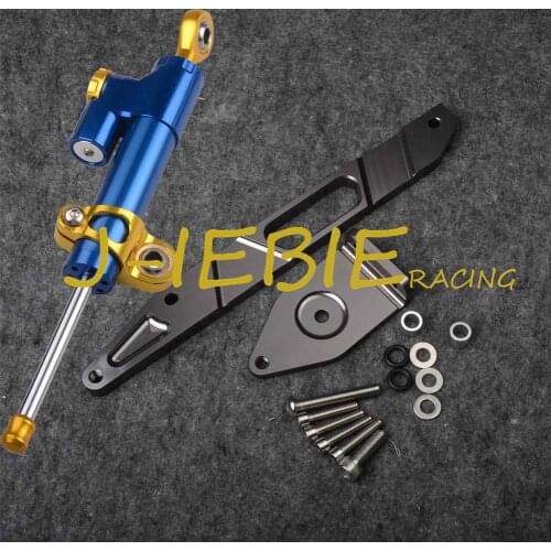 CNC Steering Damper Stabilizer and Gray Bracket Mounting For Yamaha XJR1300 2002-2015 2003 2005 2009 2010 2011 2013 2014