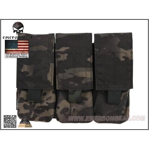 EMERSONGEAR LBT Style M4 Triple Magazine Pouch Molle Airsoft Combat Pouch Multicam Black EM6352