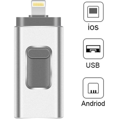 Pendrive iPhone Flash Drive 3-in-1 Lightning OTG Jump Drive USB 3.0 Pendrive 256GB Memory Stick Compatible Apple iPad PC