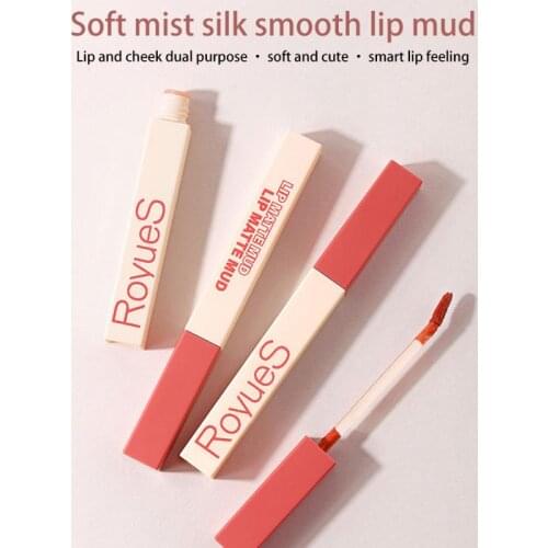 Lip Mud Air Matte Lip Gloss Lip Glaze Matte Lipstick Long-lasting Waterproof Non-fading No-stick Cup Lip Makeup TSLM1