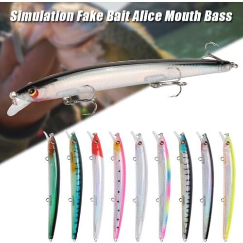 Artificial Fishing Lure 9 Colors 3D Simulation Fishing Baits Alice Mouth Bass WHStore
