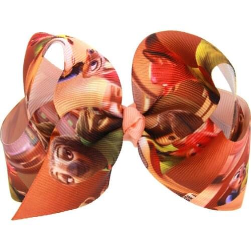 8cm 10cm cartoon printed grosgrain ribbon jojo bow swallow tail bows
