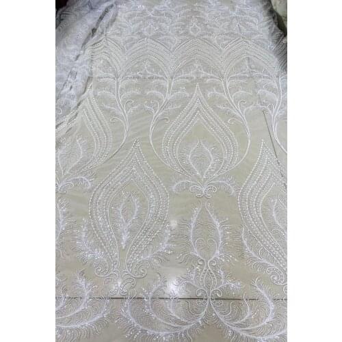 High Quality Latest Lace Fabric J-888810 Nigerian Tulle Lace Fabric French French Net Lace Fabric Bridal With beads