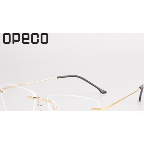 Opeco Rimless Mens Pure Titanium Eyewear Glasses Frame male Myopia Optical Prescription Eyeglasses Spectacles #2870