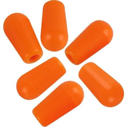 NEW 6pcs Plastic Orange Guitar Parts 4mm 3 Way Toggle Switch Tips Knobs Caps Guitar Accessories