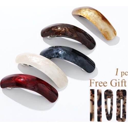 Bulk price acrylic 9cm large big simple fancy fashion arched hair clips barrettes accessories for thick hair