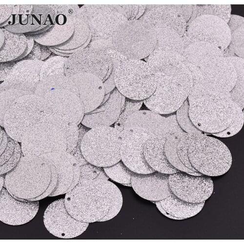 JUNAO 20g 18mm Glitter Gold Silver Sewing Big Sequins Round Flat Paillttes Earring Pendant Clothes Crafts DIY Home Decorationes