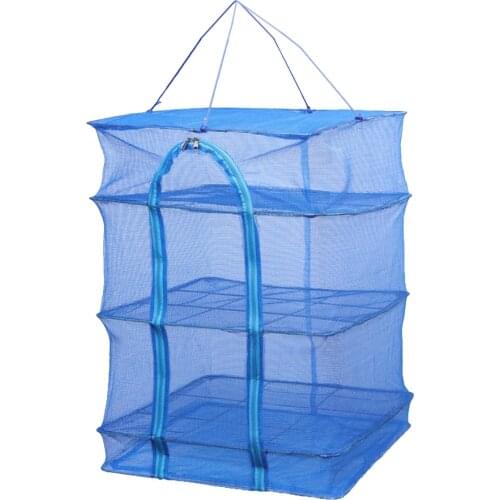 1pc Vegetable Fish Folding Drying Net Nylon Drying Net Basket 3-Layer Hanging Mesh Dryer Hanging Mesh Drying Rack 65x35x35cm
