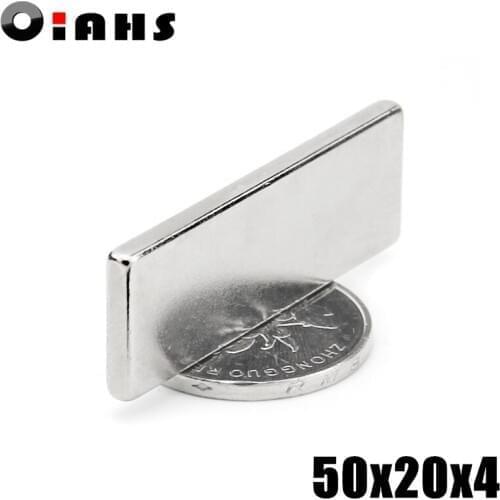 2pcs F50x20x4mm Super Powerful Strong Rare Earth Block NdFeB Magnet Neodymium N35 Magnets F50*20*4mm- Free Shipping