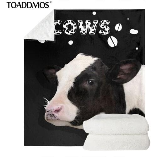TOADDMOS Cows Animal Pattern Comfort Fleece Blanket for Adults Kids Soft Home Bedding Warm Sofa Nap Blanket Bedroom Thin Quilt