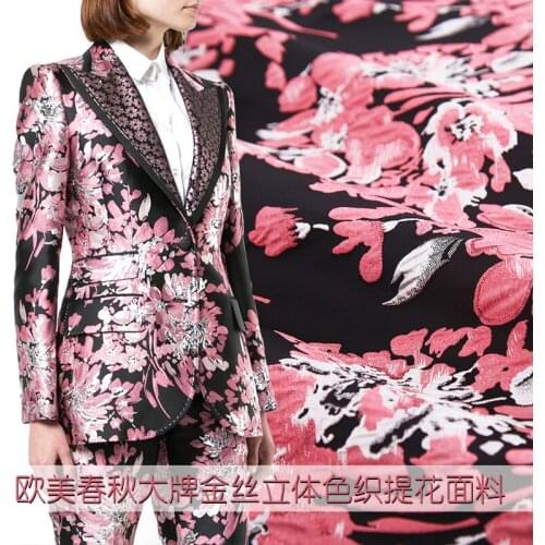 Europe and the United States spring and autumn gold three-dimensional yarn-dyed jacquard fabric high-end dresses suit cloth