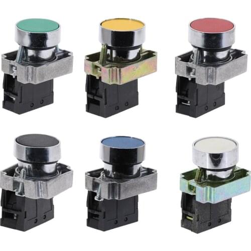 1Pc 22mm Momentary Push Button Switch 10A XB2-BA42 NC XB2-BA11 XB2-BA21 XB2-BA31 XB2-BA51 XB2-BA61 NO yellow Red white Green