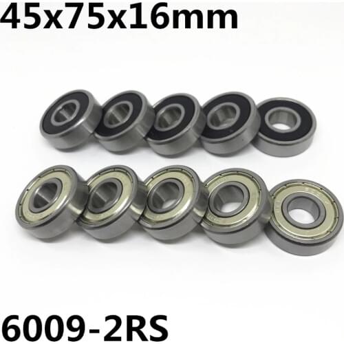 10pcs High quality 6009-2RS ball bearing 45x75x16 mm deep groove ball bearing 6009RS 6009