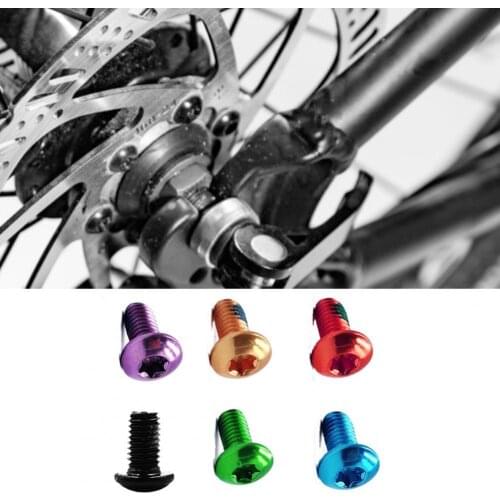 12Pcs Strong Bicycle Brake Rotor Bolts T25 M5x10mm Alloy Steel Multi-color Disc Screws for Road Mountain Bike risk Screws