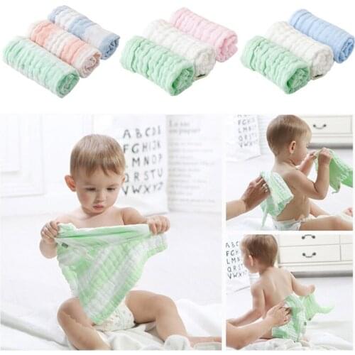 3 Pcs/Pack Baby Infants Feeding Bibs Absorbent Soft Cotton Burp Saliva Towel Handkerchief Toddler Scarf Washcloth