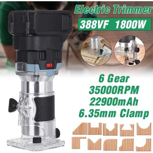 6 Gear Brushless Cordless Electric Trimmer Wood Router Engraving Slotting Machine Wood Milling Cutter for Makita 18V Battery