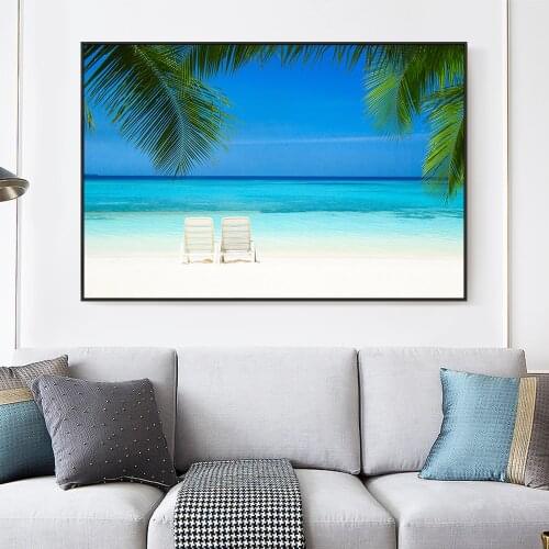 Abstract Blue Sky And Sea Painting HD Prints And Posters On Canvas Modern Landscape Wall Art Picture For Livinng Room Home Decor