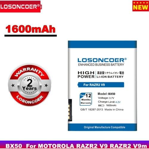 1600mAh BX50 Battery for MOTOROLA RAZR2 V9 RAZR2 Q9m Q9h V9m Q9 Mobile Phone Batteries