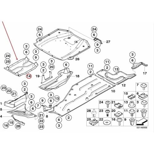 Car Gearbox guard Gearbox lower guard Chassis guard Suitable for 7 Series E66 730LI 735LIb mw2004-2005 Floor trim Underbody trim