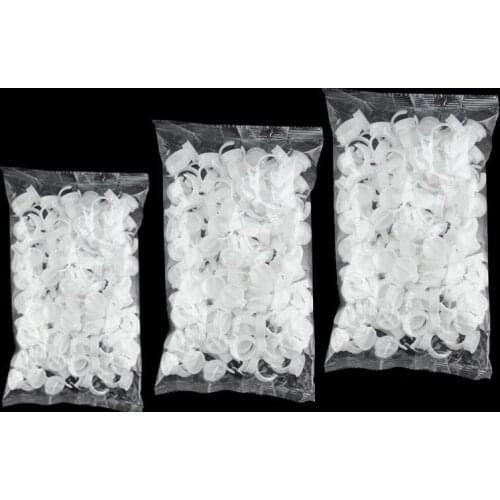 New 100pcs Wholesale Plastic White Tattoo Ink Ring For Eyebrow Permanent Makeup Medium Size Tattoo Ink Holders Tattoo Supplies