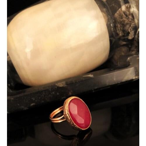 Dr Stone Natural Stone Women 'S Cat 'S Eye Stone Rose Gold Plated Ring KRB340
