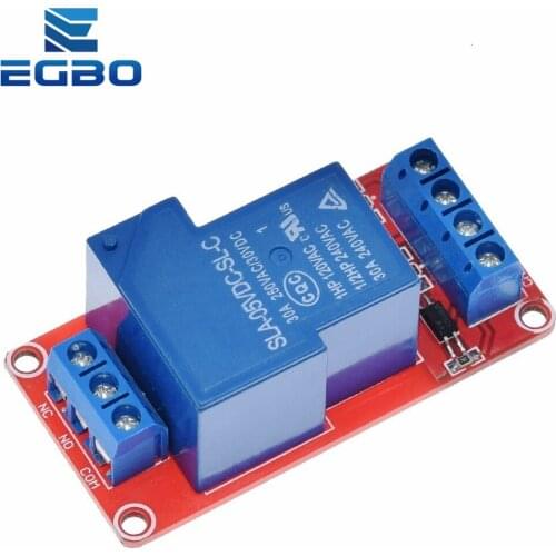 1PCS 5V 30A Two-way isolation relay module High/low level trigger 5V 30A 1-Channel Relay Module+Electronic With Optocoupler