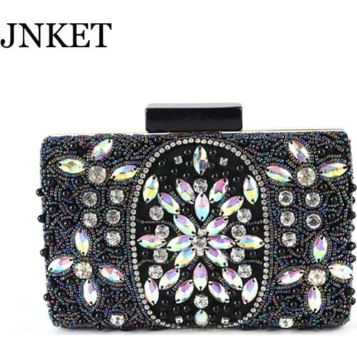 JNKET New Handmade Beaded Evening Bag Ladies Shoulder Crossbody Bag Banquet Bag
