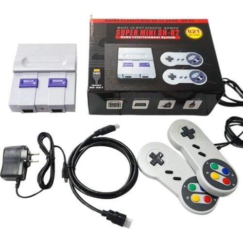 SUPER MINI SNES NES Retro Classic Video Game Console TV Game Player Built-in 821 Games with Dual Gamepads