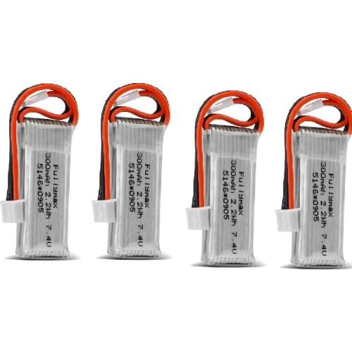 7.4V 300mAh LiPo Battery for WLtoys F959 XK DHC-2 A600 A700 A800 A430 2.22Wh RC Drone Spare Parts 7.4v 2s li-po battery 2-4pcs