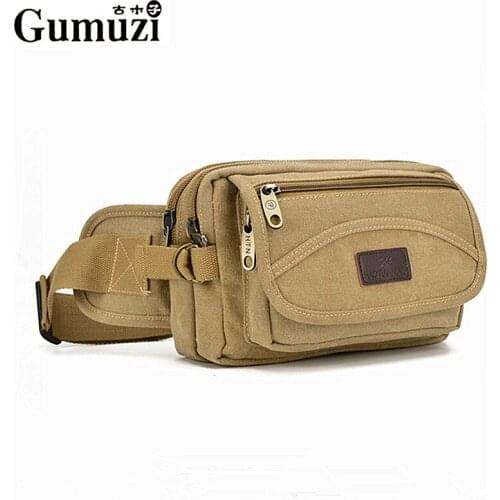 Multifunction Canvas Men Waist Packs Female Zipper Phone Purse Fashion Vintage Male Travel Waist Bag Women Belt Messenger Bags