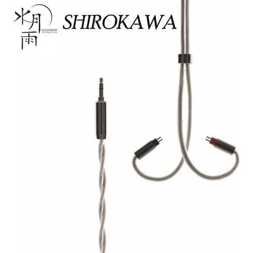 Moondrop SHIROKAWA 2.5/3.5/4.4mm 0.78mm 2Pin 6N Single Crystal Copper Gold-Silver-Palladium Upgrade Cable