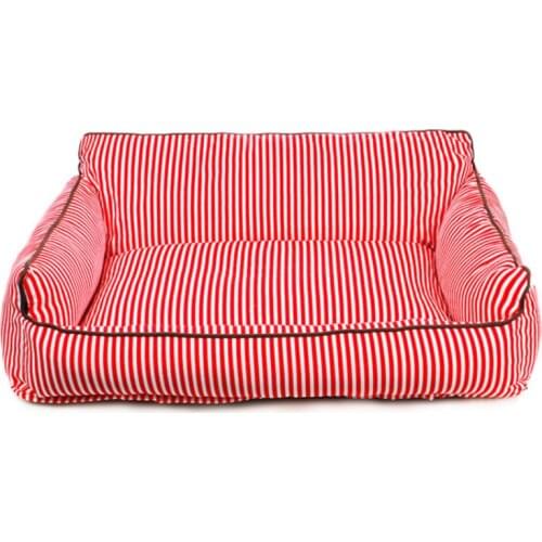 Soft and comfortable dog bed,striped pattern dog sofa with pillow, suitable for large,medium and small dog pet bed dog supplies