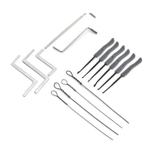 NAIERDI 15pcs Lock Pick Set Broken Key Extractor Set Locksmith Supplies Hand Tool KeyRemoval Hooks Furniture Hardware