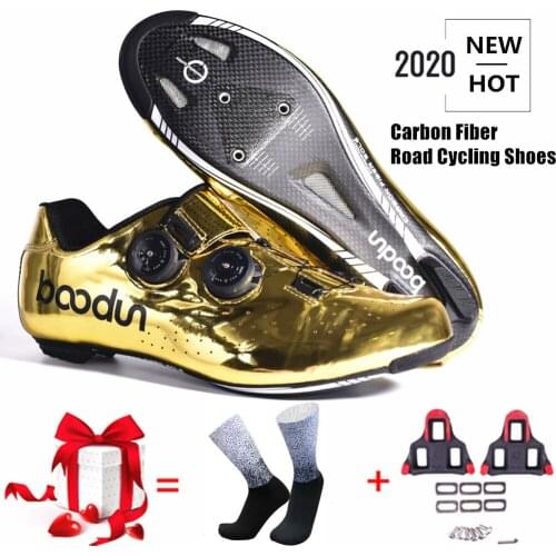 2020 New Tyrant gold Road Cycling Shoes road bike Self-Locking Shoes Carbon Fiber Ultralight professional Bicycle Racing Shoes