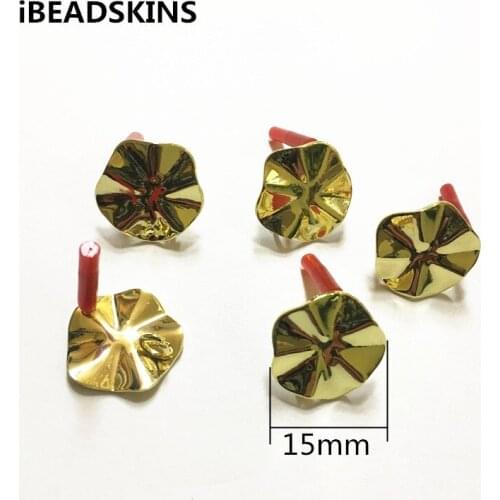 New arrival! 15mm 100pcs Zinc alloy twisted coin shape Stud earring/earrings accessories/Earring parts for Jewelry DIY making