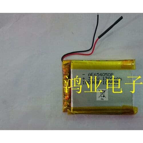 New 3.7V polymer lithium battery 654050 MP4 MP5 GPS mobile DVD 1300MAH Rechargeable Li-ion Cell