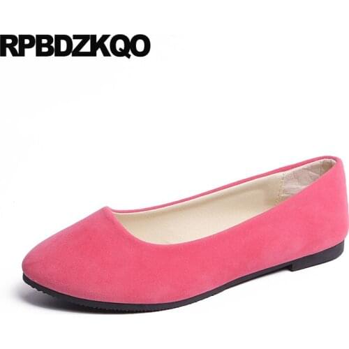 Shoes Soft Ballet Flats Women Suede Slip On China Ballerina Large Size Peach Purple 10 Rubber Sole Gray 2021 Casual Round Toe 11