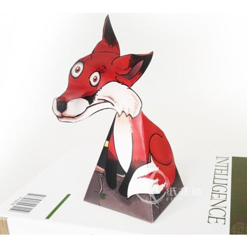 Optical Illusions Red Fox Ornaments Folding Cute Mini 3D Paper Model Papercraft DIY Kids Adult Handmade Craft Toys ER-063