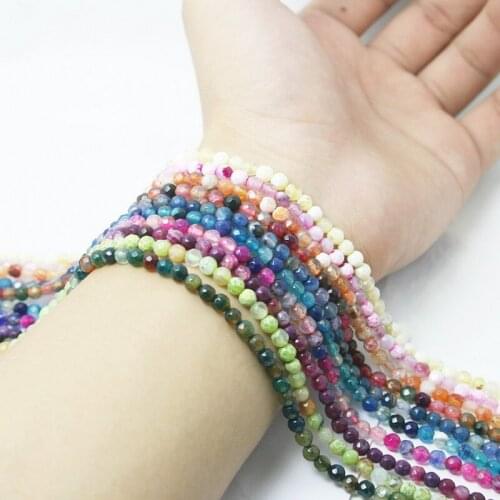 Hot Sale wholesale 4mm Faceted Gem Stone Beads 10" Pick Color Natural Stone Space Beads Fit Jewelry Making