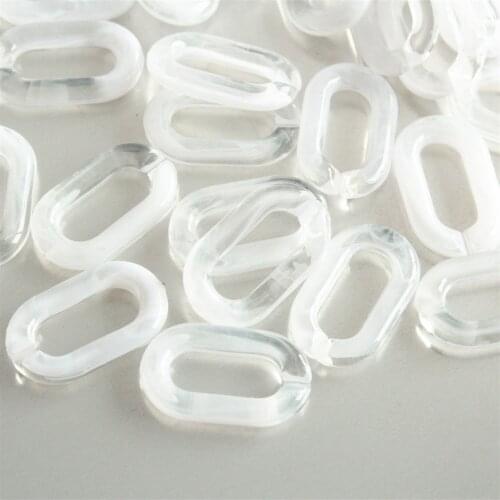 50pcs Marble White Acrylic Chunky Chain Links, Translucent Open Plastic Necklace Chain Links,Size 28mmx18mm Freee Shipping