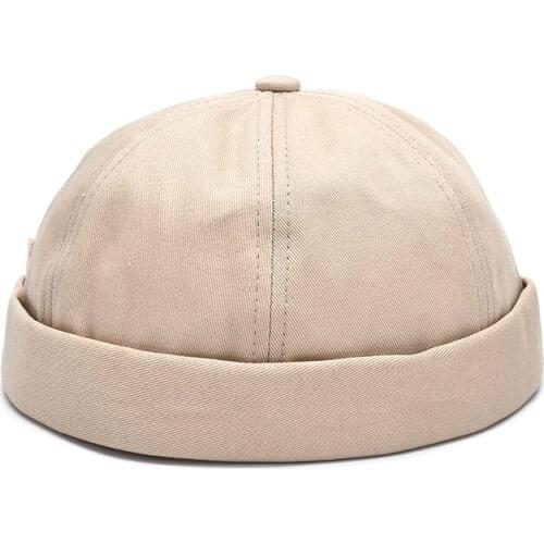 Adjustable Brimless Landlord Hat Womens Docker Sailor Biker Cap Casual Skull Loop Beanie Hat Solid Hat Summer Hats 4Colors