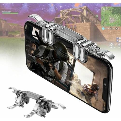 Six Fingers Adjustable Phone Gamepad Gaming Controller Shooter Trigger Fire Handle Button Joystick For Iphone Android Pubg iPad