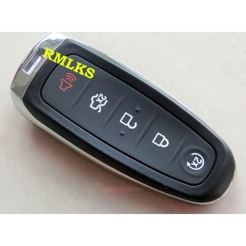RMLKS Replacement Shell Smart Remote Key Case Fob 5 Button with emergency key Fit For Edge Escape Explorer
