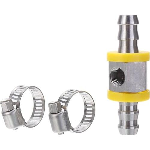 Stainless Steel 3/8" Fuel Line Hose T-Fitting Adapter 1/8-27 NPT Port Fuel Pressure Gauge Sensor Auto Accessories
