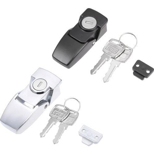 Uxcell 1pc Electric Cabinet Hasp Lock 64/64.5/76mm Long Zinc Alloy with Keys Black/Sliver DKS604 Matt Black/Chrome Finish