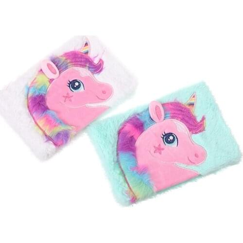 1 Pcs Cartoon Colorful Dream Unicorn Plush Notebooks Girls Portable Pocket Diary Planner Notepad Escolar Papelaria Stationery